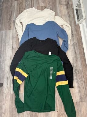 Mixed Long Sleeve Tee Bundle - Green, Navy, Black & Cream